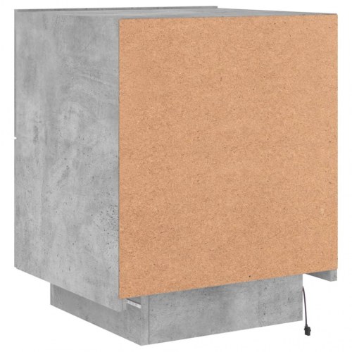 Sengebord med LED-lys - betongrå