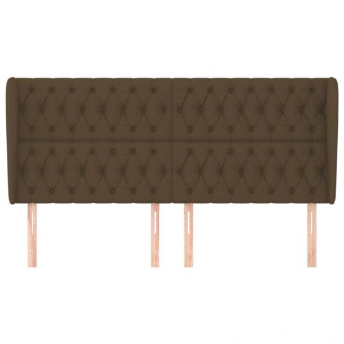 Sengegavl med kanter 203 x 23 x 118/128 cm - mørkebrun