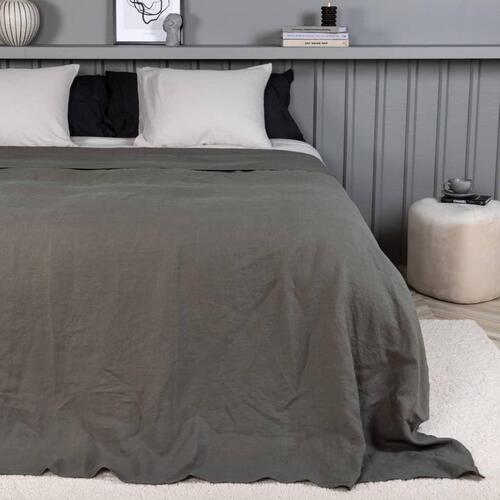 Venture Home sengetæppe Milo 260x260 cm polyester grå