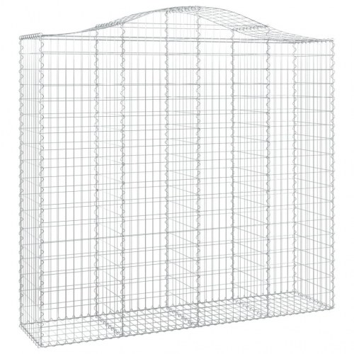 Buede gabionkurve 9 stk. 200x50x180/200 cm galvaniseret jern