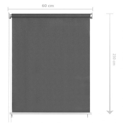Udendørs rullegardin 60 × 230 cm - antracitgrå HDPE