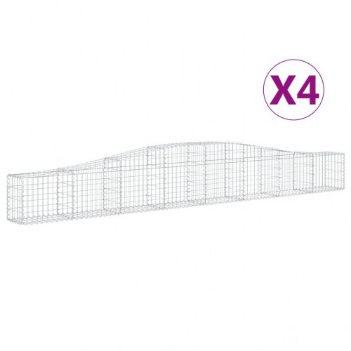 Buede gabionkurve - 4 stk. 400×30×40/60 cm i galvaniseret jern
