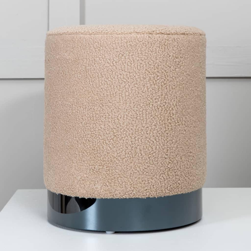 Venture Home Puf Benji 35x35x42 5 Cm Teddystof Sort Og Beige