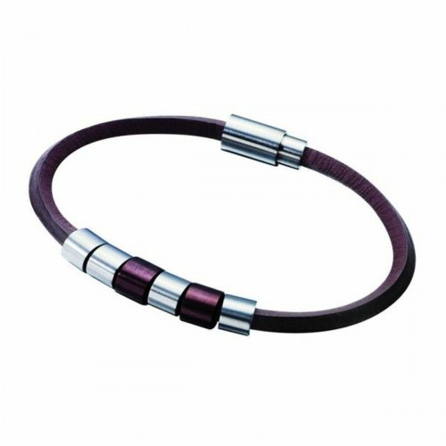 Armbånd til mænd Police - læder og stål, 19 cm