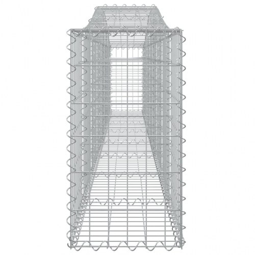 Buede gabionkurve - 4 stk. 400 × 30 × 60/80 cm i galvaniseret jern
