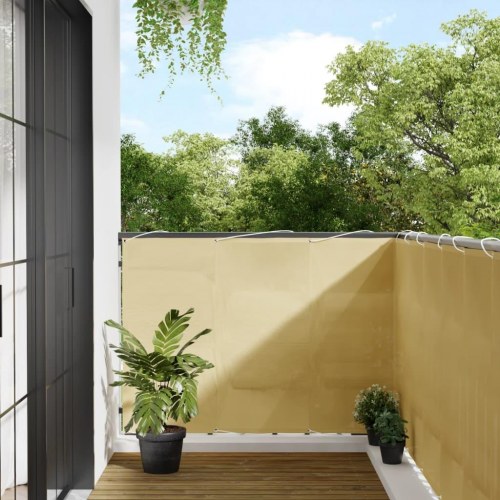 Altanafskærmning 120 × 400 cm - polyester, sandfarvet