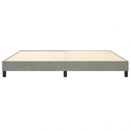 Boxspring sengeramme i fløjl - lysegrå 200×200 cm