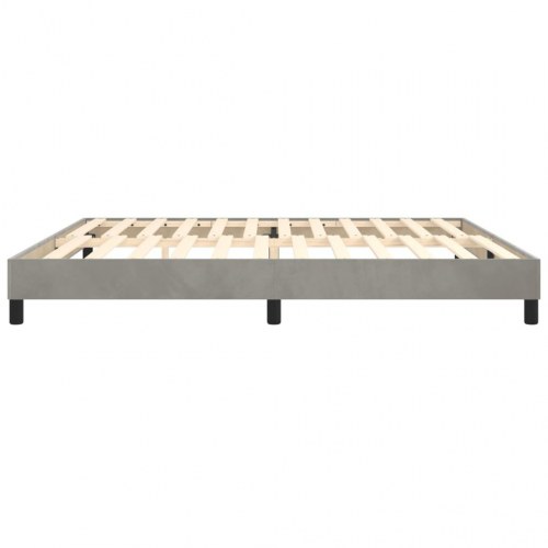 Boxspring sengeramme i fløjl - lysegrå 200×200 cm