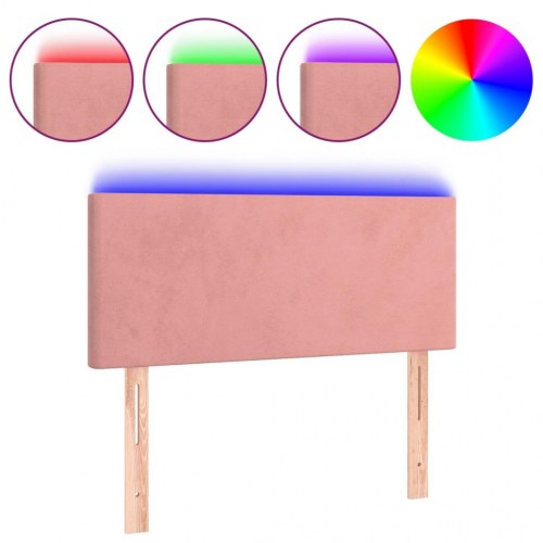 Sengegavl med LED-lys 100 x 5 x 78/88 cm - lyserød