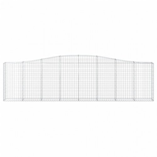 Buede gabionkurve 2 stk. - 400×30×100/120 cm i galvaniseret jern