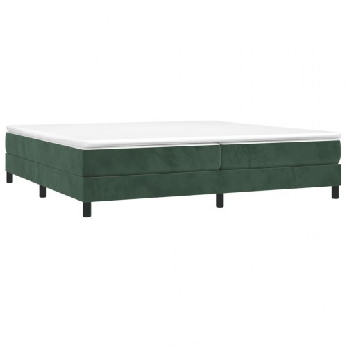 Boxspring sengeramme i fløjl - mørkegrøn 200 x 200 cm
