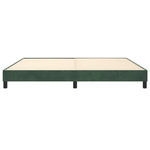 Boxspring sengeramme i fløjl - mørkegrøn 200 x 200 cm