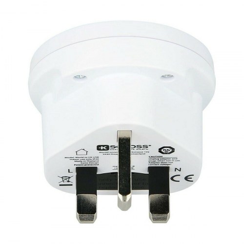 Skross rejseadapter til UK med 1 x USB - 100-250 V, 7 A