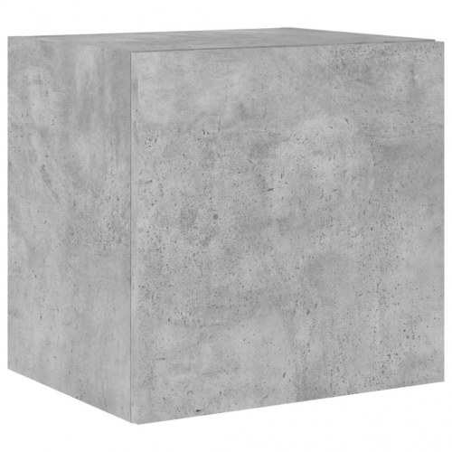 Væghængt tv-bord med LED-lys 40,5x35x40 cm betongrå