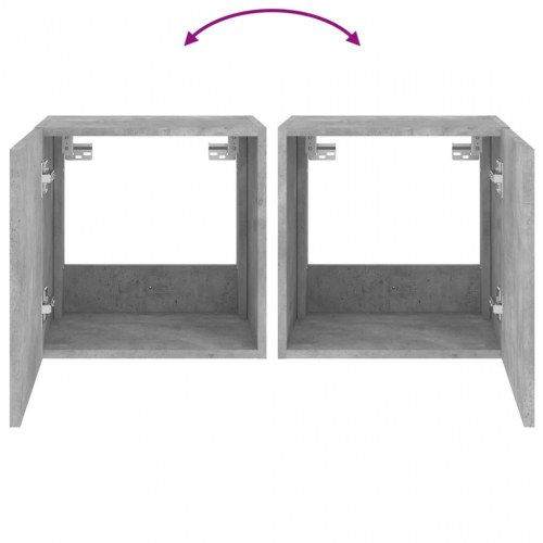 Væghængt tv-bord med LED-lys 40,5x35x40 cm betongrå