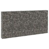Gabionvæg med dæksler 300x30x150 cm galvaniseret stål