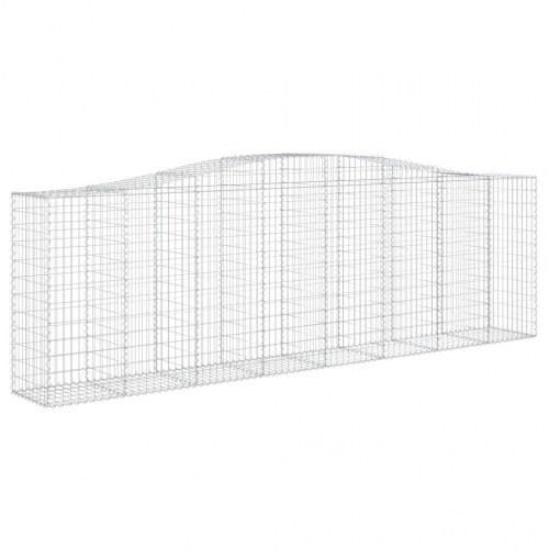 Buede gabionkurve 6 stk. - 400×50×120/140 cm i galvaniseret jern