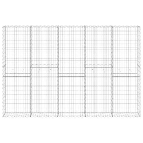 Gabionvæg med dæksler 300x30x200 cm galvaniseret stål