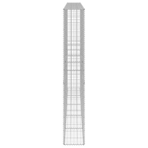 Gabionvæg med dæksler 300x30x200 cm galvaniseret stål