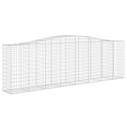 Buede gabionkurve - 10 stk. 400×50×120/140 cm i galvaniseret jern