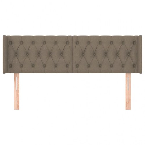 Sengegavl med kanter 147 x 16 x 78/88 cm - gråbrun