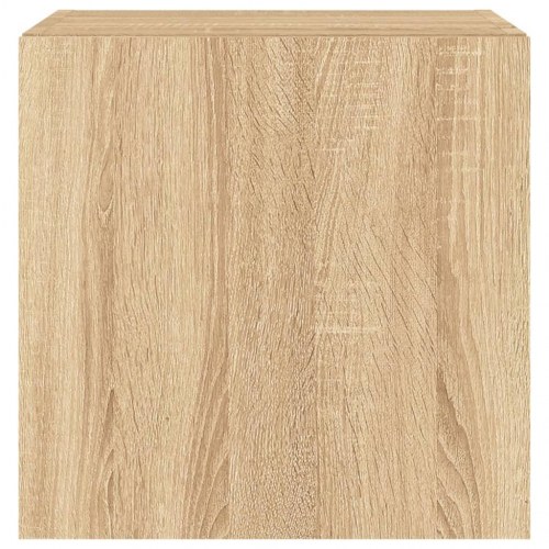 Væghængt tv-bord med LED-lys 40,5 x 35 x 40 cm - sonoma-eg