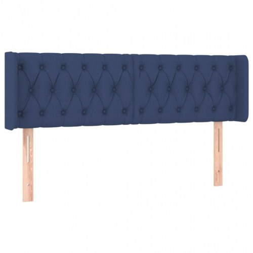 Sengegavl med kanter 147 x 16 x 78/88 cm - blå