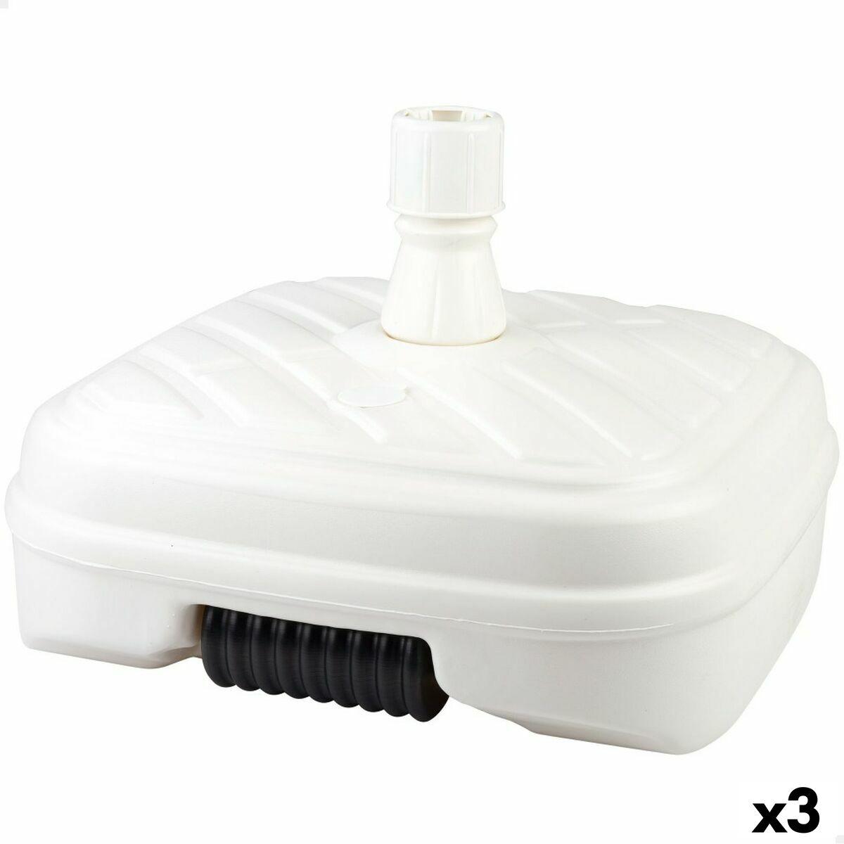 Aktive parasolfod til strandparasol - hvid plastik, 56 × 40 × 56 cm (3 stk.)