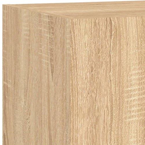 Væghængt tv-bord med LED-lys 60x35x31 cm sonoma-eg