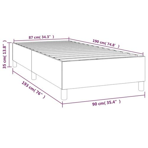 Sengeramme til kontinentalseng 90x190 cm stof sort