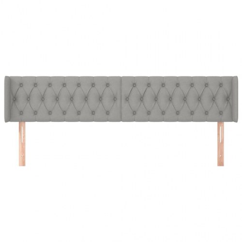 Sengegavl med kanter 183 x 16 x 78/88 cm stof - lysegrå