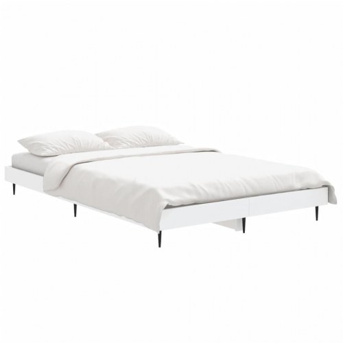 Sengestel 120×190 cm i konstrueret træ - hvid