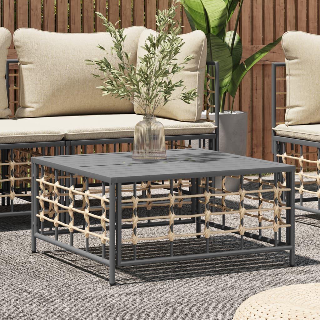 Havebord 70x70x34 cm polyrattan antracitgrå
