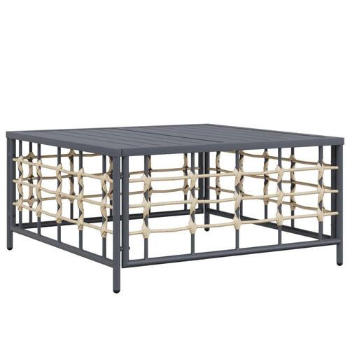 Havebord 70x70x34 cm polyrattan antracitgrå