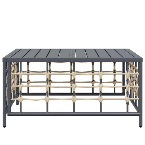 Havebord 70x70x34 cm polyrattan antracitgrå