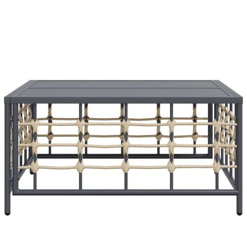 Havebord 70x70x34 cm polyrattan antracitgrå