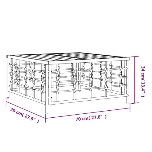 Havebord 70x70x34 cm polyrattan antracitgrå