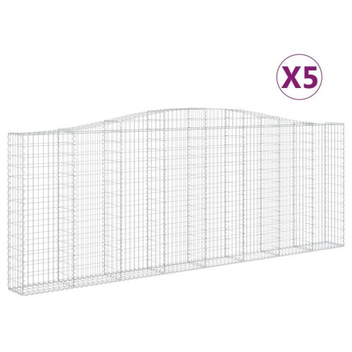 Buede gabionkurve - 5 stk. 400×30×140/160 cm i galvaniseret jern