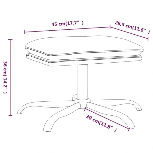 Lænestol med fodskammel kunstlæder skinnende brun