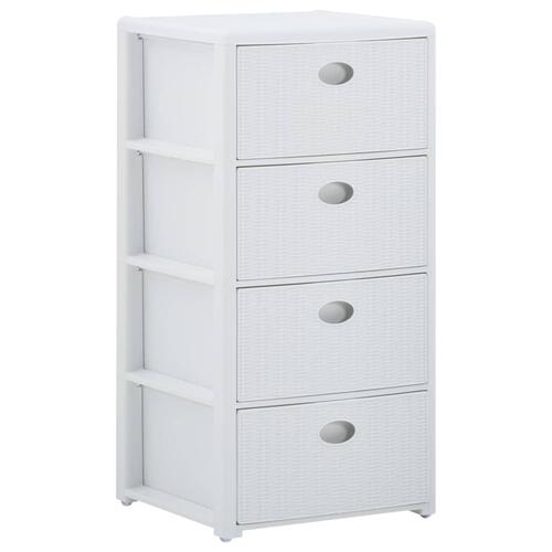 Kommode 40x40x80 cm 4 skuffer hvid