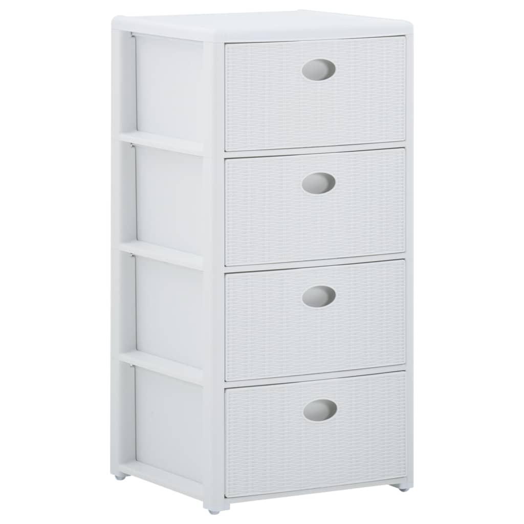 Kommode 40x40x80 cm 4 skuffer hvid