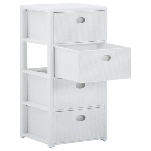 Kommode 40x40x80 cm 4 skuffer hvid