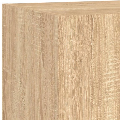 Væghængte tv-borde 2 stk. med LED-lys 80x35x31 cm sonoma-eg