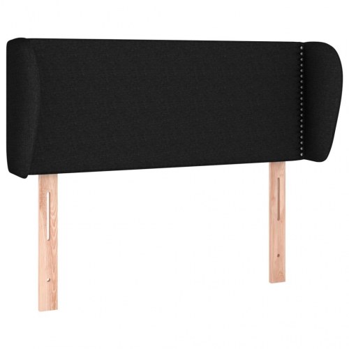 Sengegavl med kanter - sort, 93 x 23 x 78/88 cm