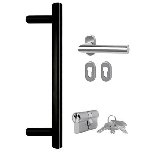 Hoveddør 108x208 cm PVC antracitgrå