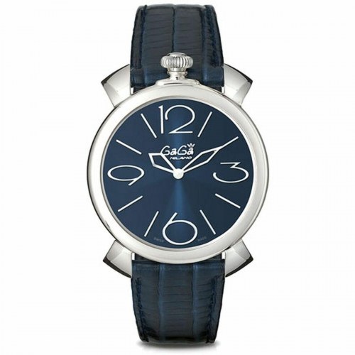 Gaga Milano herreur - Stainless Steel, blå urskive