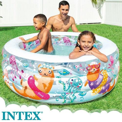 Oppustelig Pool til Børn Intex Akvarie 360 L 152 x 56 x 152 cm (3 enheder)