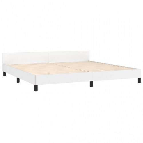 Sengeramme med hovedgærde uden madras Hvid 200x200 cm