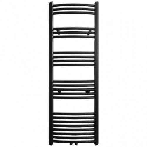 Håndklæderadiator 500x1424 mm centralvarme buet sort