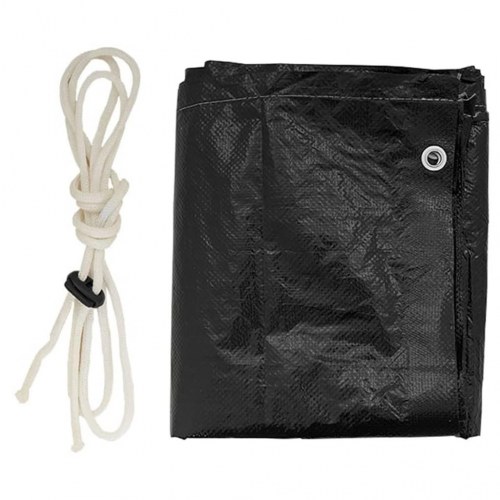 Overtræk til gyngebænk - sort PE 215×150×130/150 cm med 12 øjer